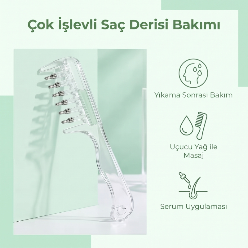 Saç Bakım Yağı Uygulama Tarağı - Serum Tarağı - Yeniden Doldurulabilir Hazne - görsel 4